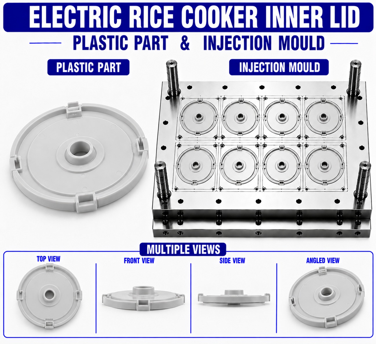 Electric Rice Cooker Plastic Inner Lid Mould and Moulding Service